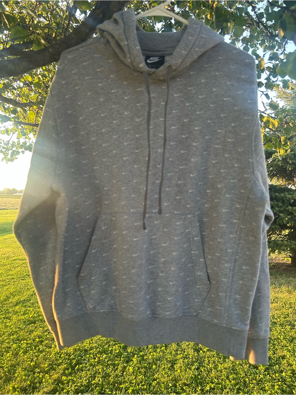 Nike Gray Hooded Sweatshirt (Rare)Medium